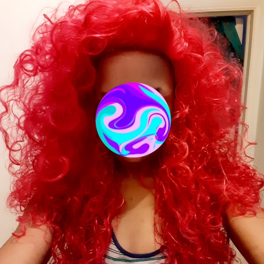 Red wig full cap